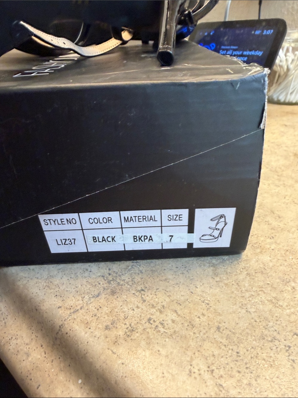 Brand New Fashion Nova Black Patent Platform Slingback Heels - Picture 5 of 5